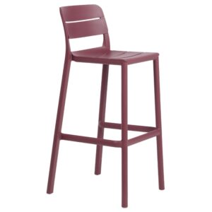 Nardi Tmavě červená plastová barová židle Cassia 76 cm