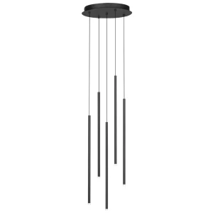 Nova Luce Černé kovové závěsné LED světlo Stilvi 36 cm