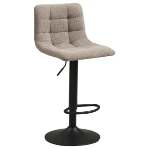 Nordic Living Šedá čalouněná barová židle Maddie 61–82 cm