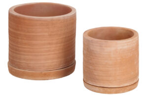 Kave Home Set dvou terakotových květináčů Karlina 35/27 cm