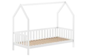 Vipack Bílá dřevěná dětská postel Cabane 90 x 200 cm