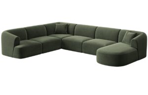 Cosmopolitan Design Zelená sametová rohová pohovka Campi 330 cm